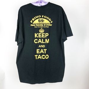 Keep Calm and Eat Taco Black XL Tee T Shirt Men's